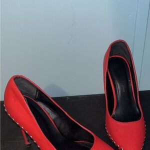 Bar III Binsa Ball-Chain Red Studded Heels